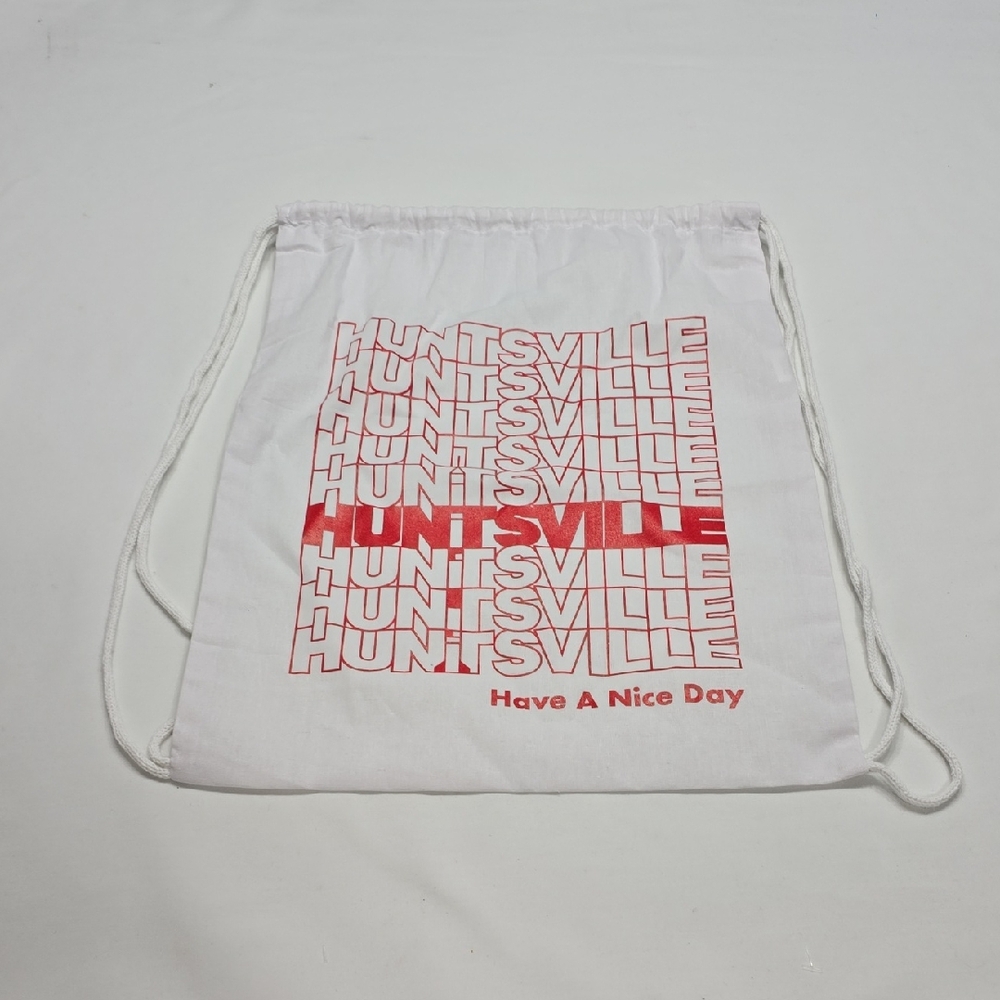New Huntsville Rocket Thank You Style Bag Print White Drawstring Bag